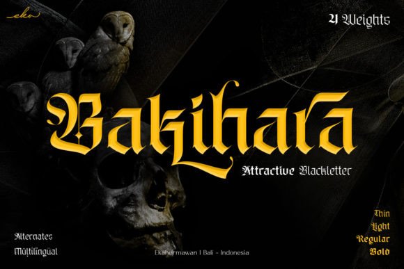 Bakihara Typeface: Elevating Digital Brand Identity with Gothic Elegance
